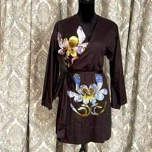 Cynthia Rowley kimono wrap dress sequin accent